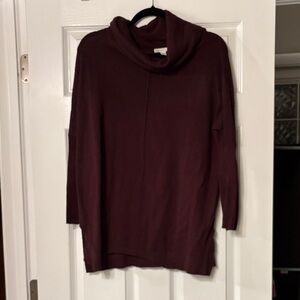 Cozy Burgundy Cowl Neck Women's Sweater
